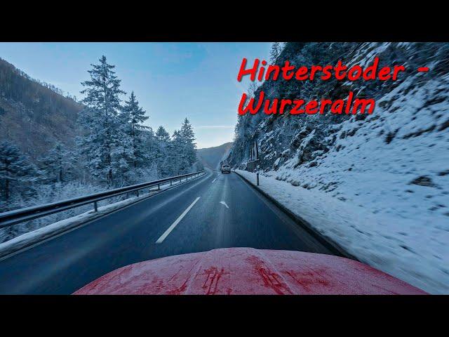 Driving in winter Austria - from Hinterstoder to Wurzeralm.