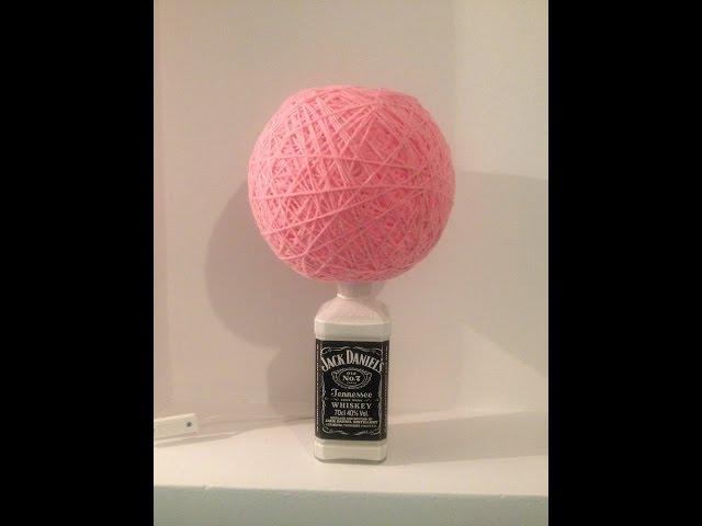 how to make a bottle lamp, YARN LAMPSHADE