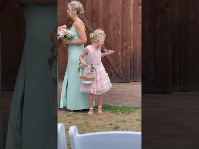 Flower Girl Tries to Shoo Away Annoying Bees at Wedding - 1360422