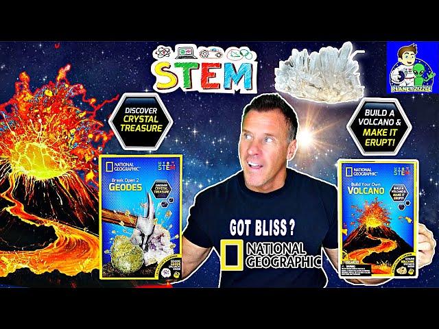 NATIONAL GEOGRAPHIC Build your own Volcano, Break open Geodes kits