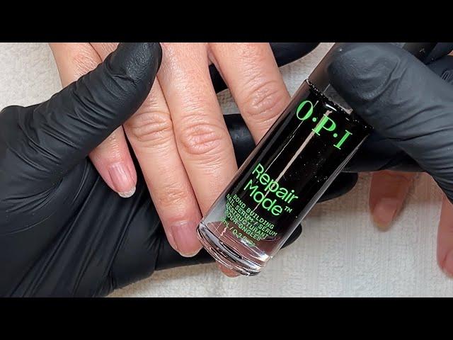 She used OPI Repair Mode for 7 days and here are the results.