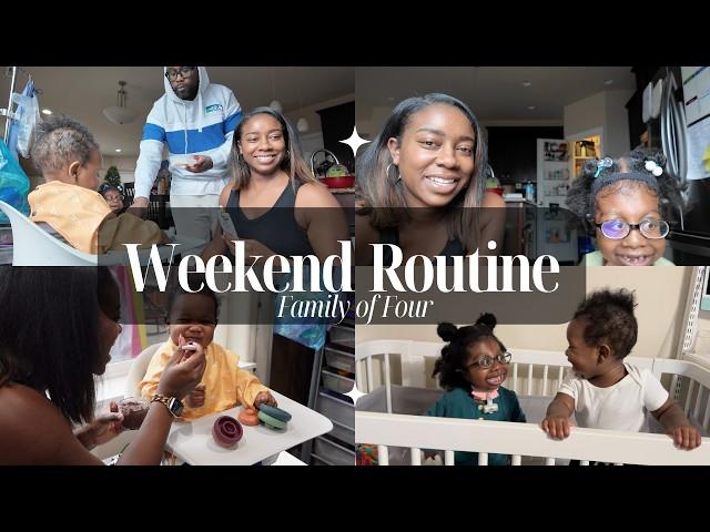 FAMILY OF FOUR WEEKEND RESET ROUTINE| restocking, cleaning, naptime, meal prep,