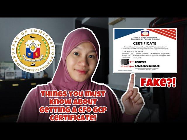 BEWARE OF FAKE CFO GCP CERTIFICATE | PHILIPPINE IMMIGRATION 