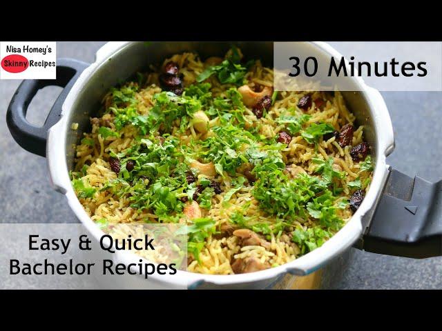 Chicken Biriyani Recipe - How To Make EASY Chicken Biriyani In Pressure Cooker - Bachelor Recipes