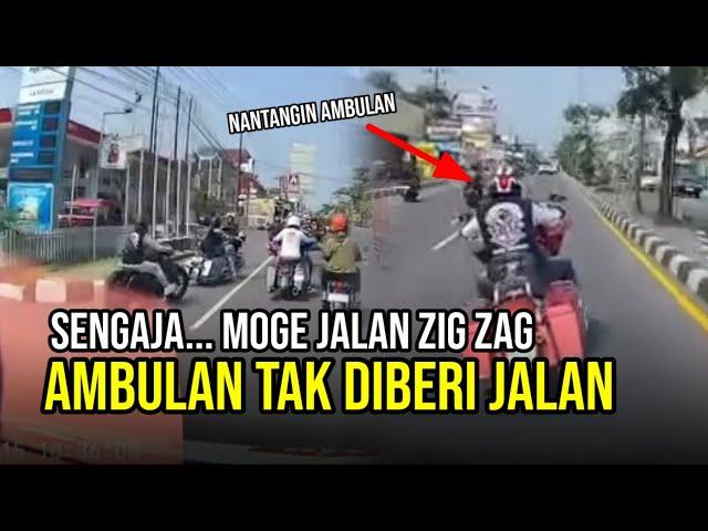 Detik-detik Pengendara Moge Nantangin Ambulan yang sedang buru-buru. Jalan Zigzag di depan Ambulan