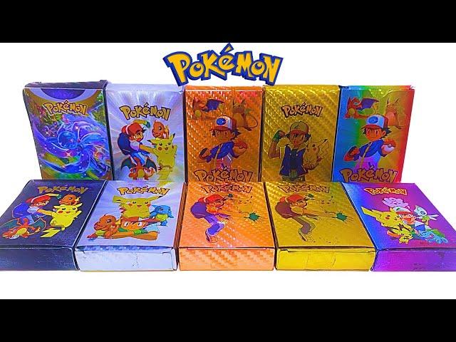 POKEMON BLACK, SILVER, GOLD, ROSEGOLD, & RAINBOW CARD COLLECTION BOX UNBOXING  #pokemon #pokémon