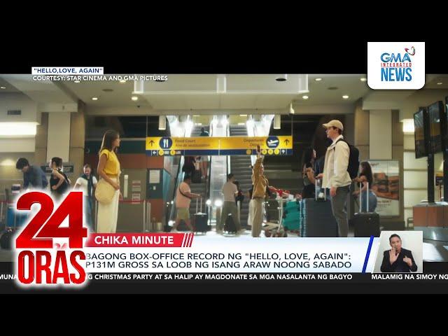 Bagong box-office record ng "Hello, Love, Again"; P131M gross sa loob ng isang araw... | 24 Oras