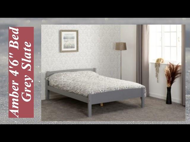 Amber Double 4'6" Bed Grey Slate