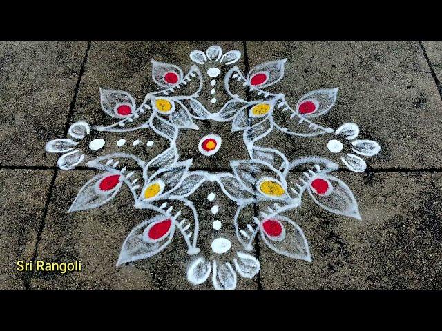 Diwali 2024 Special rangoli designs | 6x2 dots Easy Navratri Muggulu | Diwali border rangoli designs