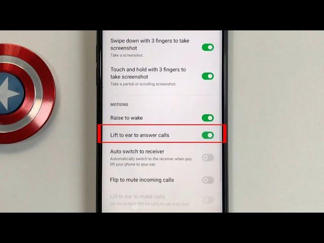 Lift to ear to answer calls on OPPO A57 Android 12