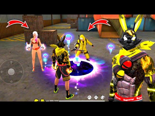 Yellow Bunny Bundle  Prank with Yellow Criminal & Gold Digger Girl  Garena Free Fire  Y GAMING