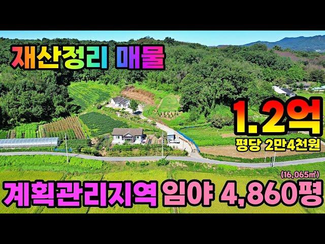 (NO.8391) #재산정리매물 #계획관리지역 남향받이 임야 4,860평 (16,065㎡) 매매