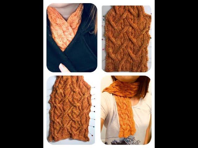 DIY KNIT Reversible Cable Knit Scarf