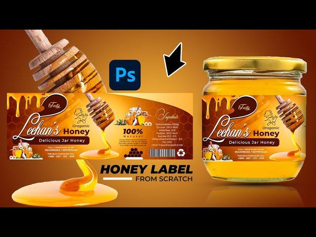 How to Create a Honey Jar Label Design using Photoshop