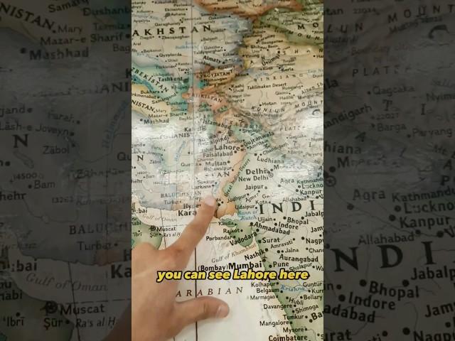 Finding India  & pakistan   on historical world Map in National library