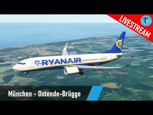 Flight Simulator 2020 | München - Ostende-Brügge (EDDM - EBOS) | Boeing 737-800 | Ryanair | IVAO