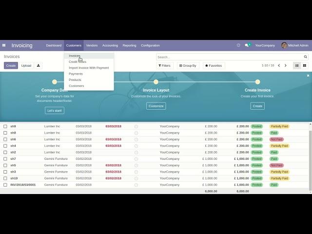 Import Invoice With Payment From CSV/Excel File Odoo