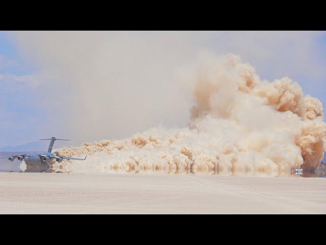 C-17 LANDS ON DRY LAKE BED