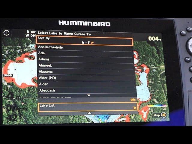 Humminbird HELIX How to use Lake List