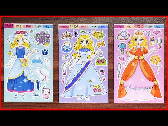 Hình dán trang phục váy đầm công chúa cổ tích - Sticker princess princess dressing (Chim Xinh)