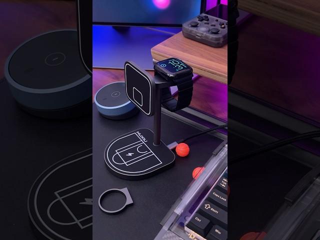 3-in-1 Wireless Magnetic Charger with Basketball Hoop from Kuxiu #charger #coolgadgets