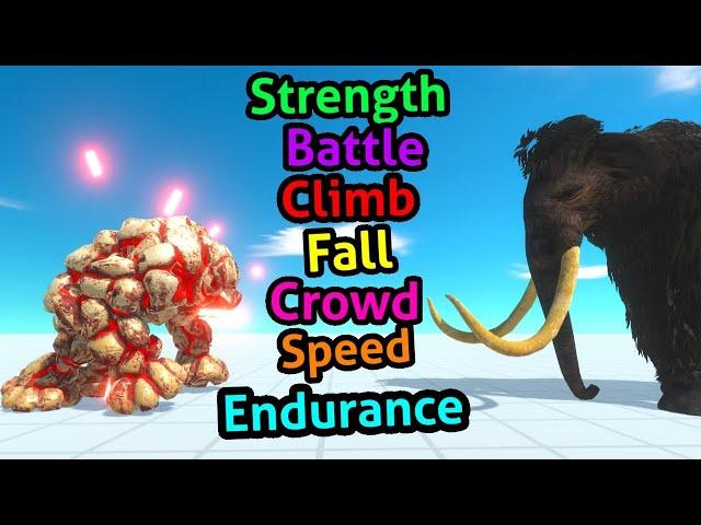 Battle ability Lava Golem vs woolly mammoth Animal Revolt Battle Simulator