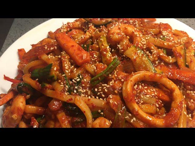 Spicy Seafood Mixed Udon 해물 볶음우동
