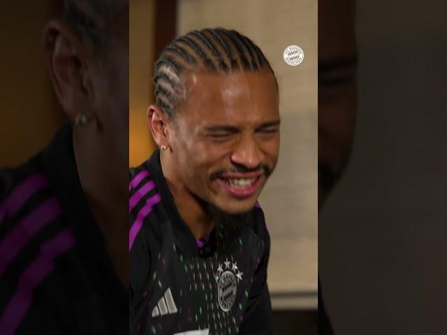 Sané can't stop laughing! 