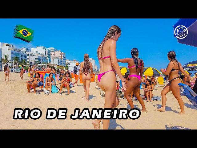 Walking on Leblon Beach  Rio de Janeiro, Brazil 【 4K UHD 】