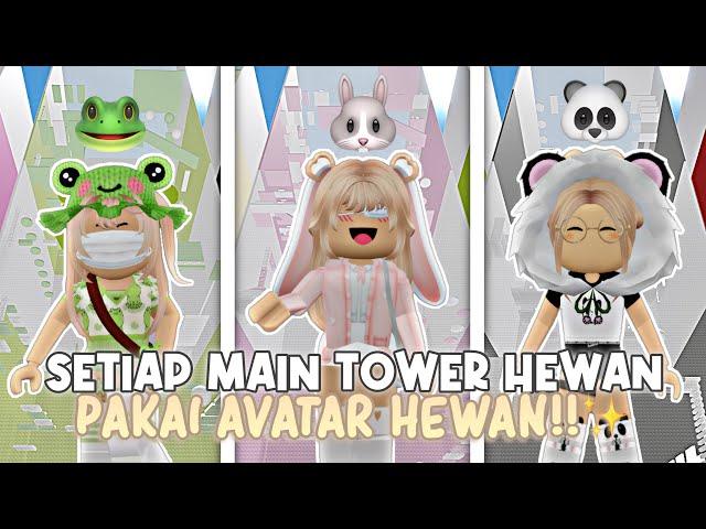 SETIAP MAIN TOWER HEWAN PAKAI AVATAR HEWAN!! Tower Animal ! | Roblox Indonesia  |