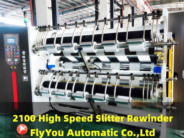 FlyYou 2100mm High Speed Slitter Rewinder | Slitting PE Film | Machine Test Run (Lived Video)