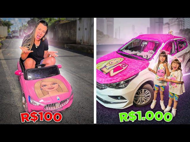 Carro da BARBIE de R$1000 e R$10000 e R$100000 - Desafio da Barbie