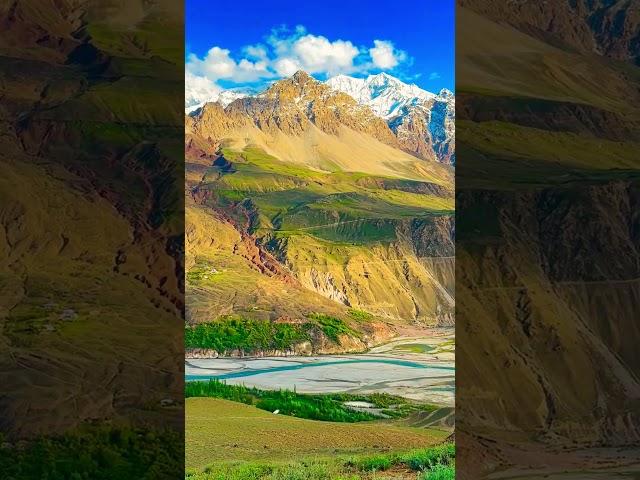 Beautiful Chitral Valley lush green meadow and beautiful Mountain peaks of kpk