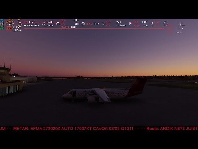 Justflight BAe 146-300 Live Flight | Amsterdam - Mariehamn | Overspeed Airways | IVAO | MSFS 2020