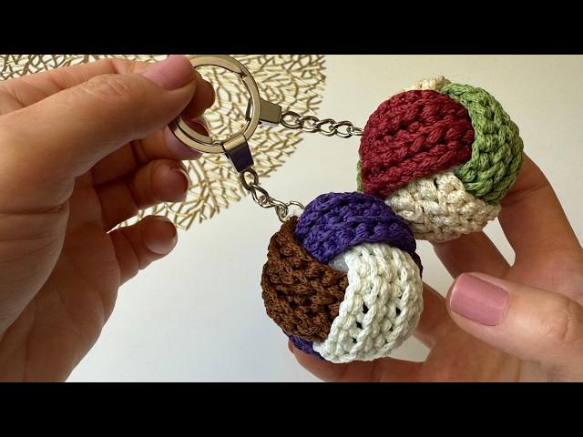 How to tie a keychain from leftover cord or yarn? Crochet...