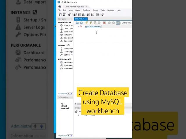 Create Database using MySQL workbench #viralvideo #shortsfeed #youtubeshorts #ytshorts #mysql