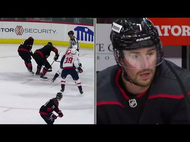 Tom Wilson Tries To Hit Brendan Smith And Fails After Smith Gets Reverse Hit In On Wilson