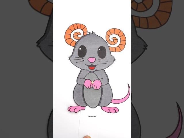 Ratomilton Dancing Rat Ears Changing Paper Crafts #shortsvideo #challenge #trending