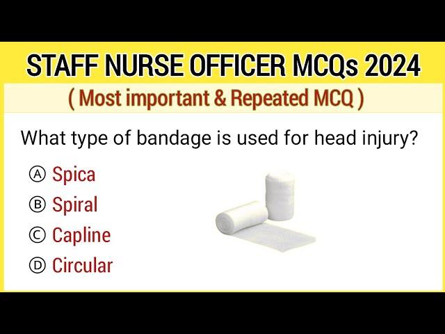 Staff nurse officer MCQ 2024 || MHSRB staff nurse officer exam preparation