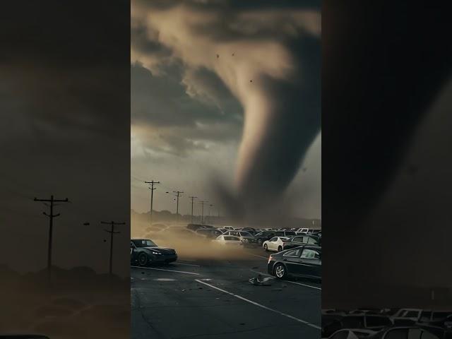 Tornado on a parking lot