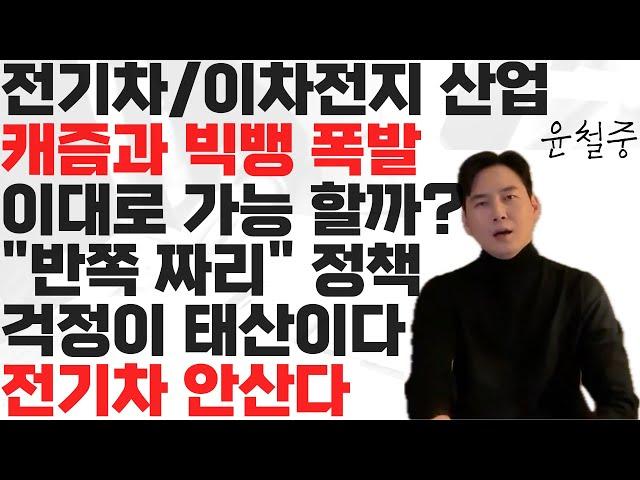 전기차 포비아 잡으려다 전기차 산업 이차전지 산업까지 모두 악 영향 온다