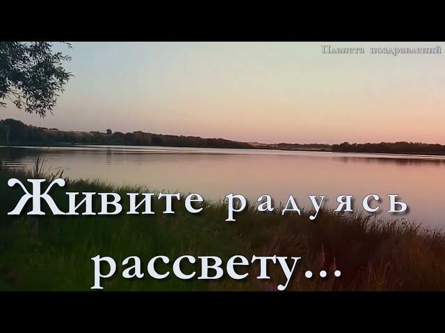 Живите, радуясь рассвету  Доброе утро, хорошего дня