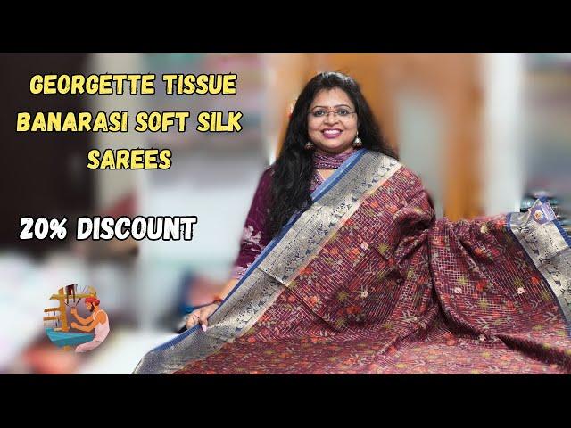 20% Discount. Feel Like a Queen in Our Exquisite Georgette Tissue Sarees, Banarasi Soft Silk Sarees.