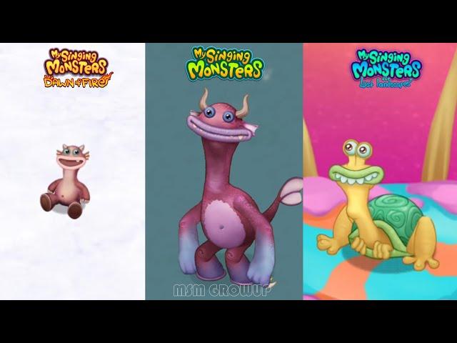 Dawn of Fire Vs My Singing Monsters Vs The Lost Landscapes Redesign Comparisons ~ My Singing Monster