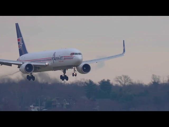 Incredible Boeing B767 Cargo Amerijet Smooth Landing #planespotting #closeup #aviation #cockpit