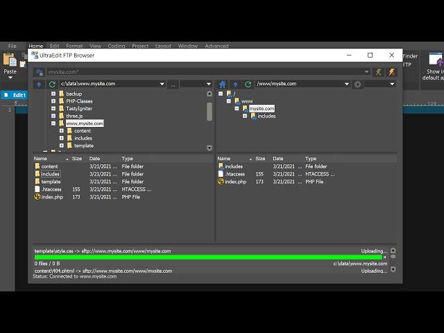 Set up and use FTP in UltraEdit text editor | Link and sync local and FTP folders