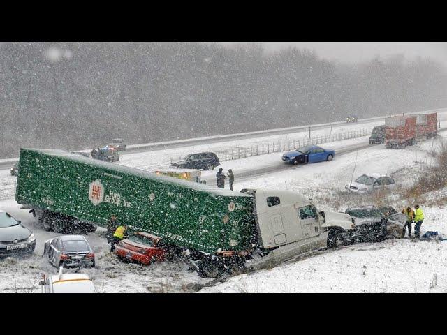 Chaos in Canada Today! Extreme Blizzard Causing Many Major Accident in Alberta