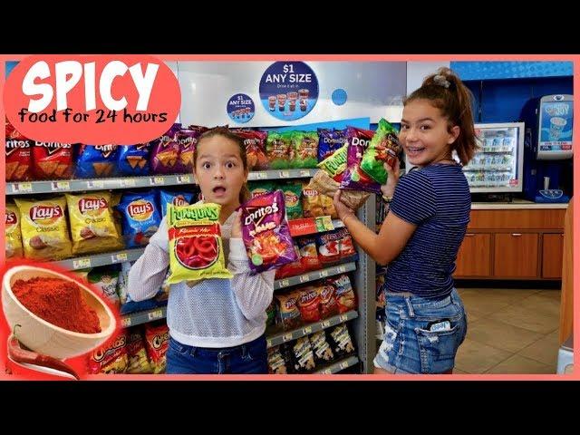 SPICY FOOD ONLY FOR 24 HOURS CHALLENGE | LAST TO DRINK WATER WIN | SISTER FOREVER