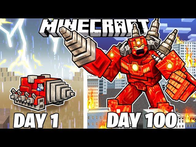 I Survived 100 Days as TRANSFORMER DRILLMAN in Minecraft!