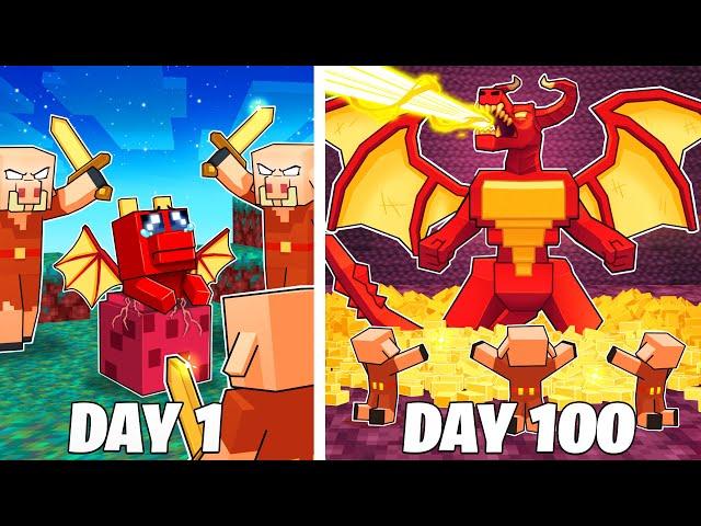 I Survived 100 Days as a NETHER DRAGON in HARDCORE Minecraft!